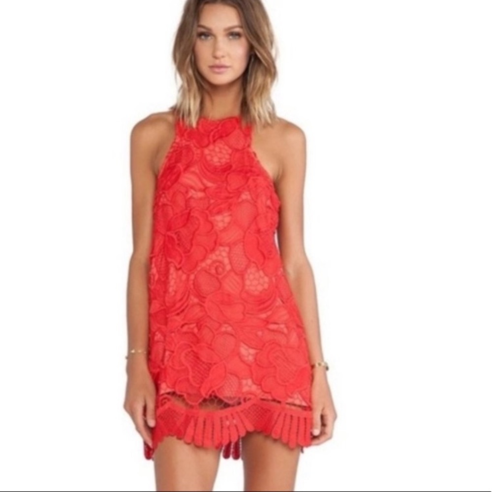 Lovers + Friends Red Lace Dress